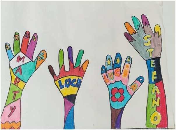 accoglienza decorazioni per la classe braccia salutano