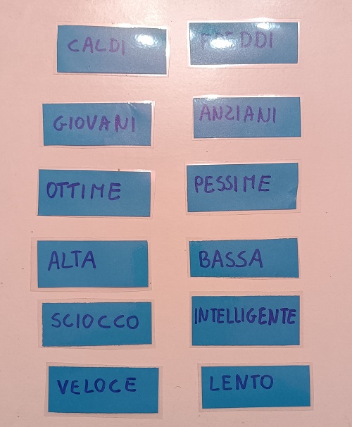 aggettivo qualificativo suola primaria contrari