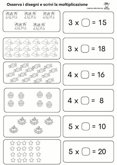 tabelline natalizie classe seconda