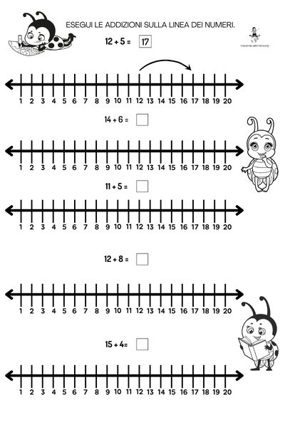 addizioni linea dei numeri classe prima