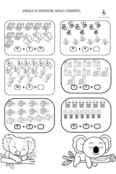 scrivi l'addizione classe prima scuola primaria