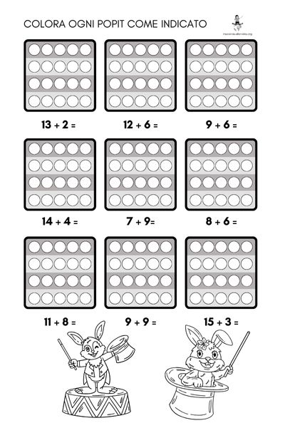 addizioni con pop it scuola primaria