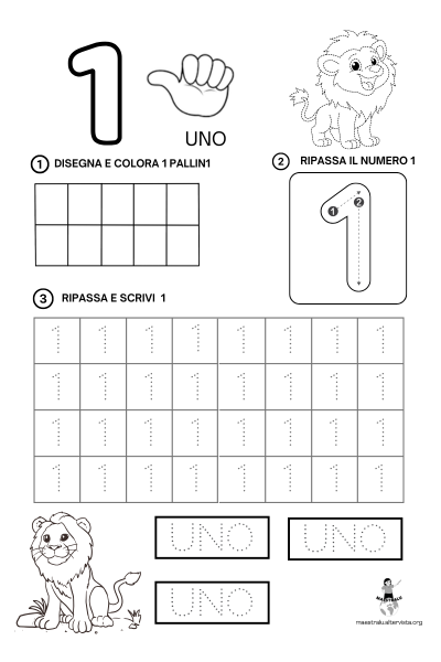 numero uno scrittura