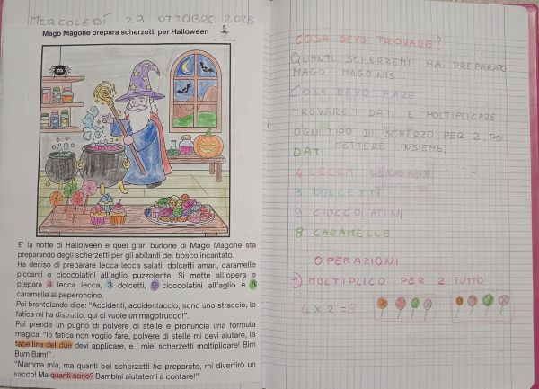 problema di matematica halloween classe seconda