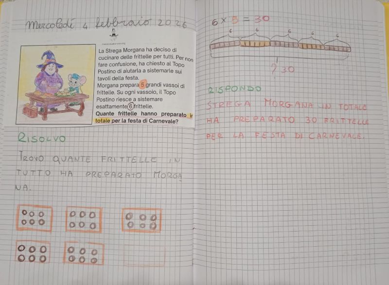 problema di moltiplicazione matematica classe seconda febbraio
