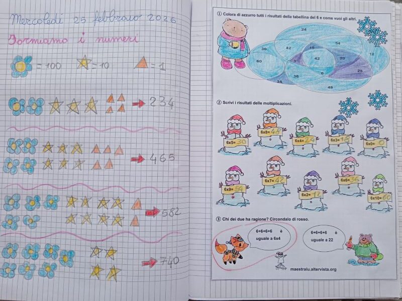 matematica classe seconda scuola primaria febbraio