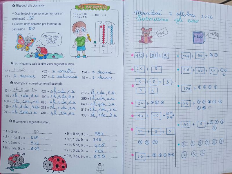 composizione e scomposizione numeri esercizi classe terza